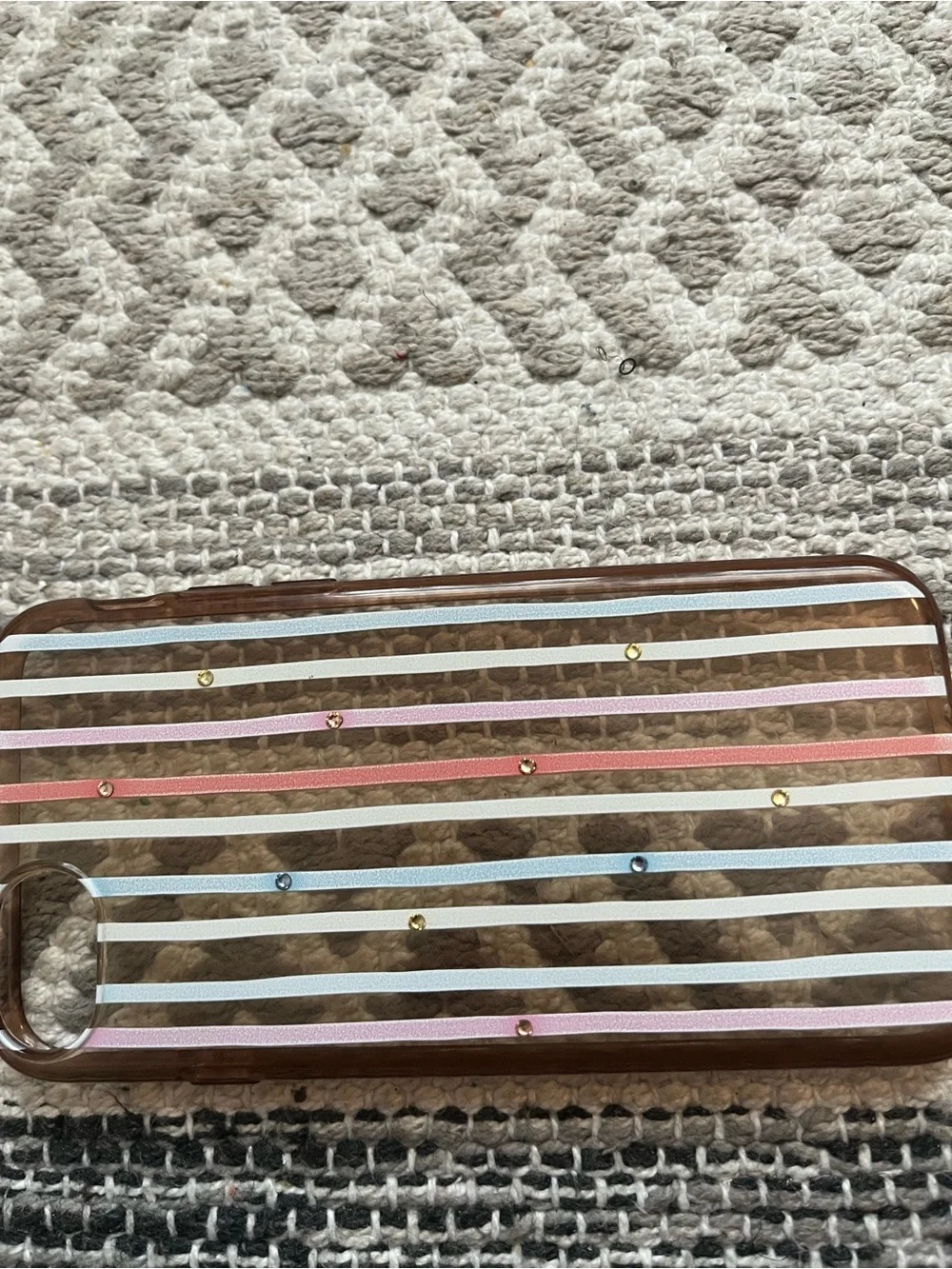 Stylish Striped iPhone Case with Multicolor Accents